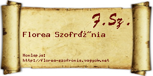 Florea Szofrónia névjegykártya